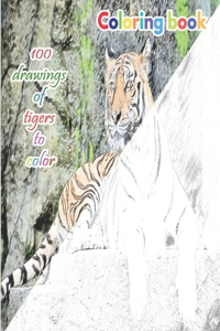 Coloring book 100 drawings of tigers to color