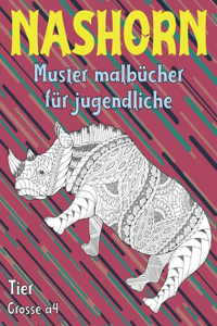 Muster Malbücher für Jugendliche - Grosse A4 - Tier - Nashorn