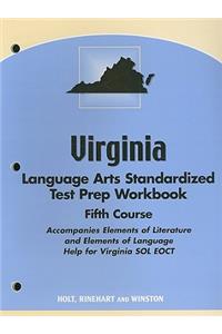 Virginia Language Arts Standardized Test Prep Workbook, Fifth Course