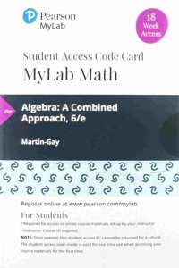 Mylab Math with Pearson Etext -- 18 Week Standalone Access Card -- For Algebra