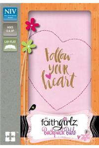 NIV, Faithgirlz Backpack Bible, Compact, Leathersoft, Pink