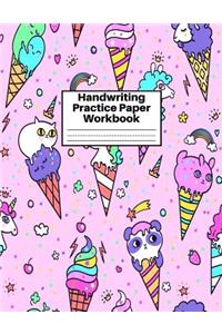 Handwriting Practice Paper Workbook