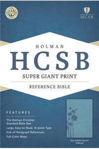 HCSB Super Giant Print Reference Bible, Teal, Indexed