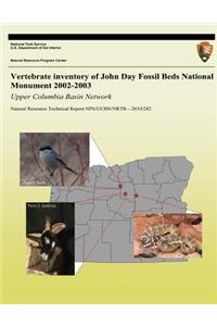 Vertebrate Inventory of John Day Fossil Beds National Monument 2002-2003