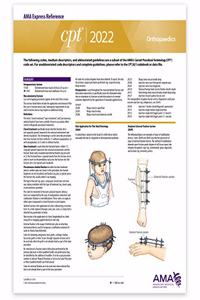 CPT Express Reference Coding Card 2022: Orthopaedics