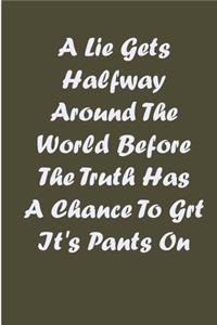 lie gets halfway around the world before the truth has a chance to grt it's pants on