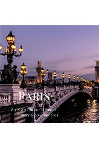 Paris 8.5 X 8.5 Photo Calendar January 2020 - June 2021