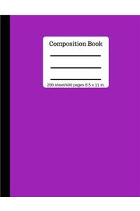 Composition Book 200 Sheet/400 Pages 8.5 X 11 In.