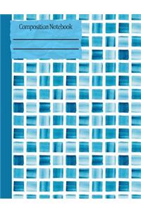 Mosaic Blue Tile Composition Notebook - Sketchbook