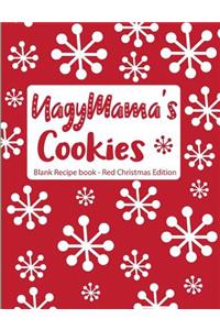 Nagymama's Cookies Blank Recipe Book Red Christmas Edition