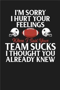 I'm Sorry I Hurt Your Feelings When I Said Your Team Sucked I Thought You Already Knew