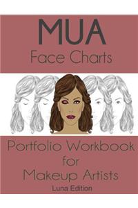 MUA Face Charts Portfolio Workbook for Makeup Artists Luna Edition