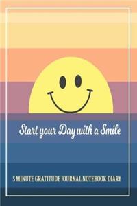 5 Minute Gratitude Journal Notebook Diary Start Your Day With A Smile
