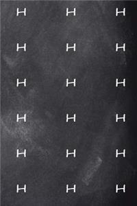 Monogram H Journal Personalized Monogram Pattern Custom Letter H Chalkboard
