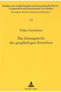 Das Loesungsrecht Des Gutglaeubigen Erwerbers
