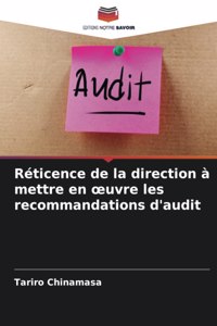 Réticence de la direction à mettre en oeuvre les recommandations d'audit