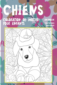 Coloration de motifs pour enfants - Conceptions anti-stress - Animaux - Chiens