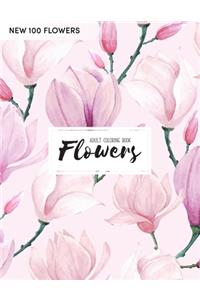 100 Flowers Coloring Book