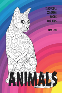 Zendoodle Coloring Books for Kids - Animals - Easy Level