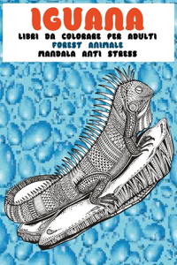 Libri da colorare per adulti - Mandala Anti stress - Forest Animale - Iguana