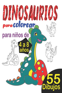 Dinosaurios para colorear para niños de 4 a 8 años