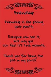 Friendship Friendship is Like Pissing Your Pants