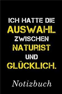 Ich Hatte Die Auswahl Zwischen Naturist Und Glücklich Notizbuch