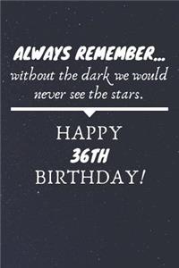 Always Remember Without The Dark We Would Never See The Stars Happy 36th Birthday