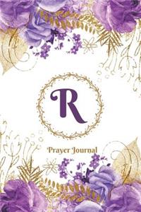Praise and Worship Prayer Journal - Purple Rose Passion - Monogram Letter R