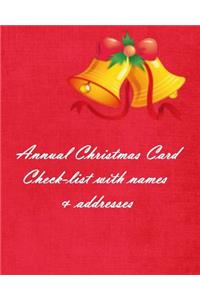 Annual Christmas Card Check-list with names & addresses