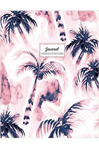 Watercolor Palm Trees Journal / Notebook: Lined, Ruled, Pink & Blue, Large (Watercolor Soft Cover Notebook)