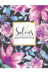 Salons Appointment book hourly 15 minutes