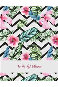 To Do List Planner: Cute Flowers Floral, Schedule Diary To Do List Large Print 8.5" x 11" Daily To Do Planner, Office School Task Time Management Notebook