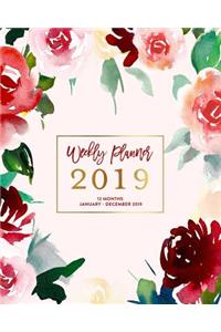 Weekly Planner 2019, 12 Months, January - December 2019