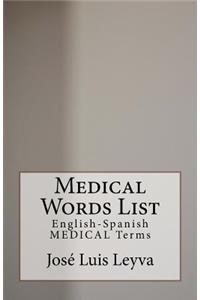 Medical Words List