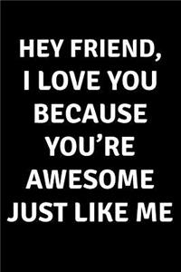 Hey Friend I Love You Because You're Awesome Just Like Me