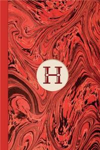 Monogram H Marble Notebook (Regency Red Edition)