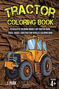 Tractor Coloring Book for Kids Ages 4-8