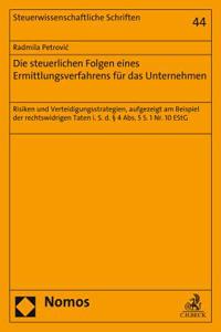 Die Steuerlichen Folgen Eines Ermittlungsverfahrens Fur Das Unternehmen