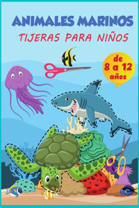 Libro de actividades preescolares para niños sobre la práctica de los animales marinos con las tijeras