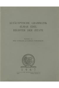 Altagyptische Grammatik Elmar Edel Register Der Zitate