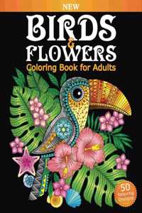 Birds & Flowers Coloring Book for Adults