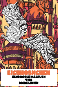 Zendoodle Malbuch - Dicke Linien - Tier - Eichhörnchen