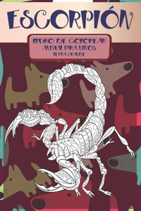 Libro de colorear - Letra grande - Animal para niños - Escorpión