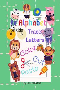 Alphabet Trace Letters Color Cut Paste