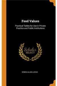 Food Values: Practical Tables for Use in Private Practice and Public Institutions