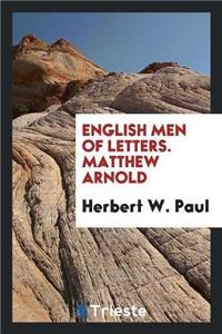 English Men of Letters. Matthew Arnold