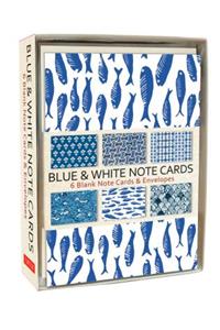 Blue & White Note Cards: 6 Blank Note Cards & Envelopes (4 X 6 Inch Cards in a Box)