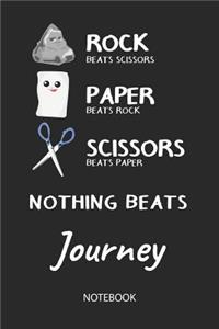 Nothing Beats Journey - Notebook: Rock Paper Scissors Game - Blank Ruled Kawaii Personalized & Customized Name Notebook Journal Girls & Women. Cute Desk Accessories & Kindergarten Wr