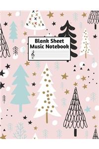 Blank Sheet Music Notebook: Easy Blank Staff Manuscript Book Large 8.5 X 11 Inches Musician Paper Wide 12 Staves Per Page for Piano, Flute, Violin, Guitar, Trumpet, Drums, Cell